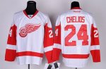 Jerseys Factory Cheap Red Wings #24 Chris Chelios White Embroide