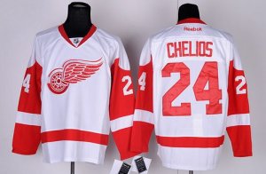 Jerseys Factory Cheap Red Wings #24 Chris Chelios White Embroide