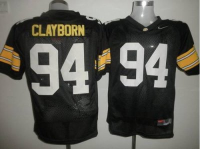 Jerseys Factory Cheap Hawkeyes #94 Adrian Clayborn Black Embroid