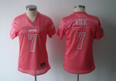 Jerseys Factory Cheap Eagles #7 Michael Vick Red Women's Sweethe