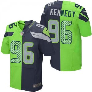 Jerseys Factory Cheap Nike Seahawks #96 Cortez Kennedy Steel Blu