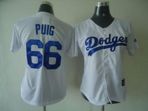 Jerseys Factory Cheap Dodgers #66 Yasiel Puig White Women's Fash