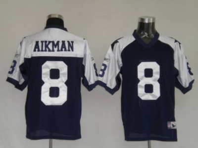 Jerseys Factory Cheap Cowboys #8 Troy Aikman Blue Thanksgiving S