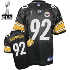 Jerseys Factory Cheap Steelers #92 James Harrison Black Super Bo