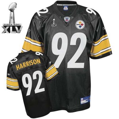 Jerseys Factory Cheap Steelers #92 James Harrison Black Super Bo