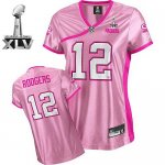 Jerseys Factory Cheap Packers #12 Aaron Rodgers Pink Lady Bowl S