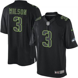 Jerseys Factory Cheap Nike Seahawks #3 Russell Wilson Black Men'