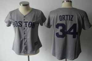 Jerseys Factory Cheap Red Sox #34 David Ortiz Grey Women's Fashi