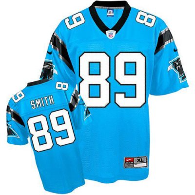 Jerseys Factory Cheap Nike Panthers #89 Steve Smith Blue Stitche