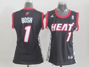 Jerseys Factory Cheap Heat #1 Chris Bosh Black Women's Road Embr