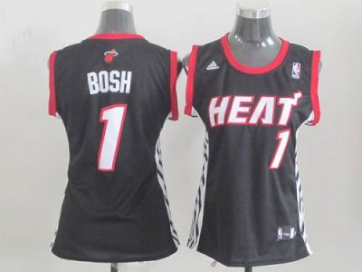 Jerseys Factory Cheap Heat #1 Chris Bosh Black Women's Road Embr