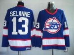 Jerseys Factory Cheap Jets #13 Teemu Selanne Embroidered Blue CC