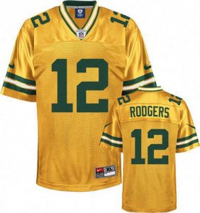 Jerseys Factory Cheap Nike Packers #12 Aaron Rodgers Yellow Stit