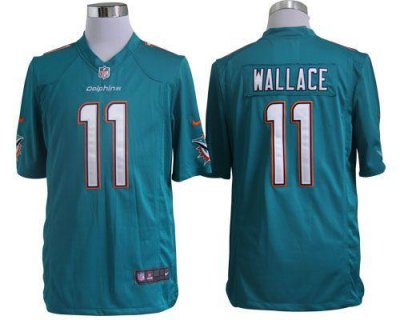 Jerseys Factory Cheap Nike Dolphins #11 Mike Wallace Aqua Green