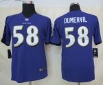 Jerseys Factory Cheap Nike Ravens #58 Elvis Dumervil Purple Team