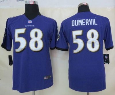 Jerseys Factory Cheap Nike Ravens #58 Elvis Dumervil Purple Team