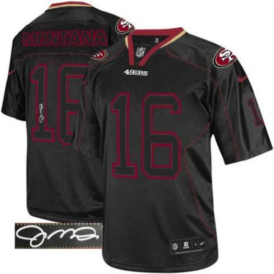Jerseys Factory Cheap Nike 49ers #16 Joe Montana Lights Out Blac