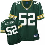 Jerseys Factory Cheap Packers #52 Clay Matthews Green Women's Te