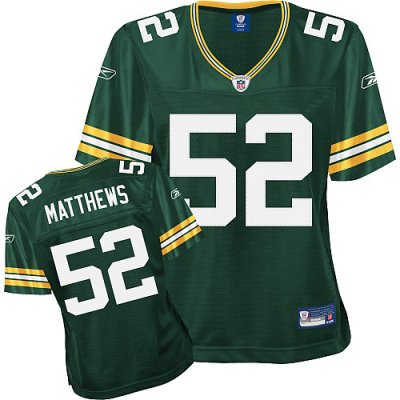 Jerseys Factory Cheap Packers #52 Clay Matthews Green Women's Te