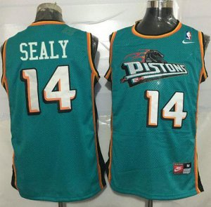 Jerseys Factory Cheap Pistons #14 Malik Sealy Green Nike Throwba