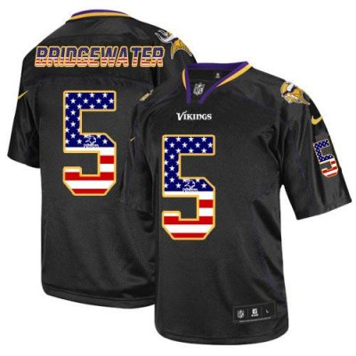 Jerseys Factory Cheap Nike Vikings #5 Teddy Bridgewater Black Me