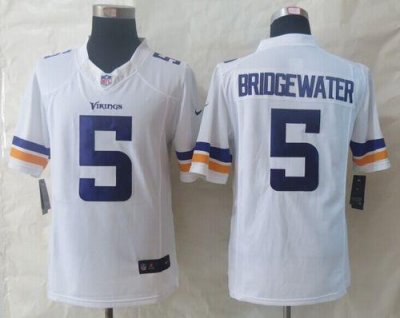 Jerseys Factory Cheap Nike Vikings #5 Teddy Bridgewater White Me