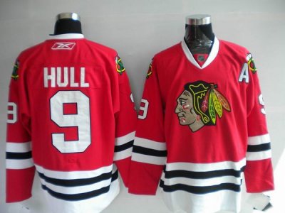 Jerseys Factory Cheap Blackhawks #9 Bobby Hull Embroidered Red N