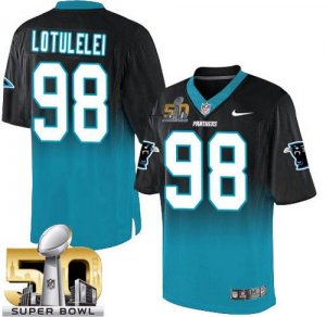Jerseys Factory Cheap Nike Panthers #98 Star Lotulelei Black/Blu