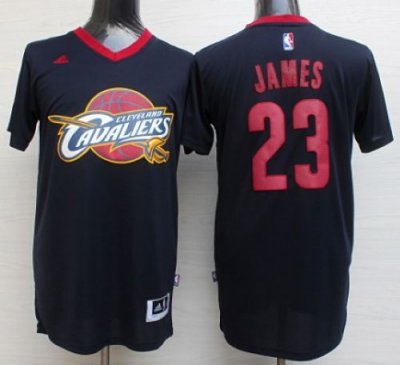 Jerseys Factory Cheap Cavaliers #23 LeBron James Black Short Sle