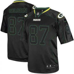 Jerseys Factory Cheap Nike Packers #87 Jordy Nelson Lights Out B