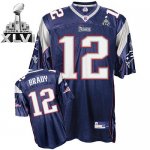 Jerseys Factory Cheap Patriots #12 Tom Brady Dark Blue Super Bow