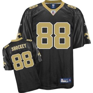 Jerseys Factory Cheap Saints #88 Jeremy Shockey Black Embroidere