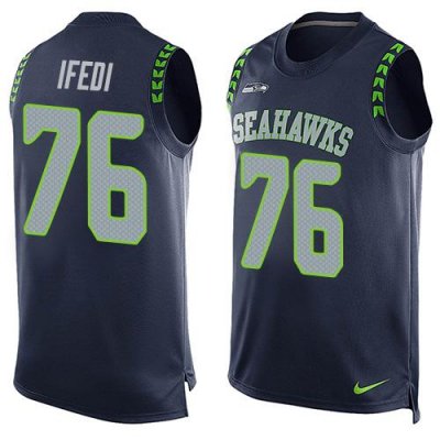 Jerseys Factory Cheap Nike Seahawks #76 Germain Ifedi Steel Blue