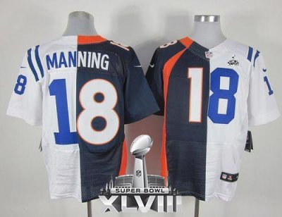 Jerseys Factory Cheap Nike Broncos #18 Peyton Manning Navy Blue/