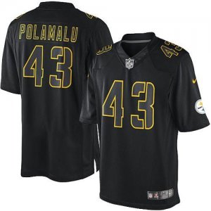 Jerseys Factory Cheap Nike Steelers #43 Troy Polamalu Black Men'