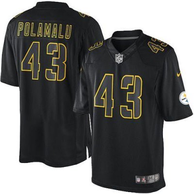 Jerseys Factory Cheap Nike Steelers #43 Troy Polamalu Black Men'
