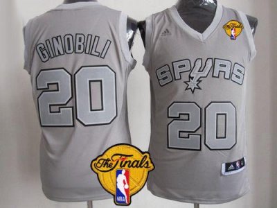Jerseys Factory Cheap Spurs #20 Manu Ginobili Grey Big Color Fas