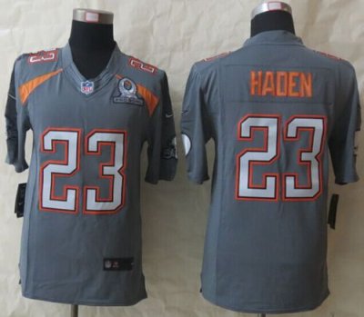 Jerseys Factory Cheap Nike Browns #23 Joe Haden Grey Pro Bowl Me
