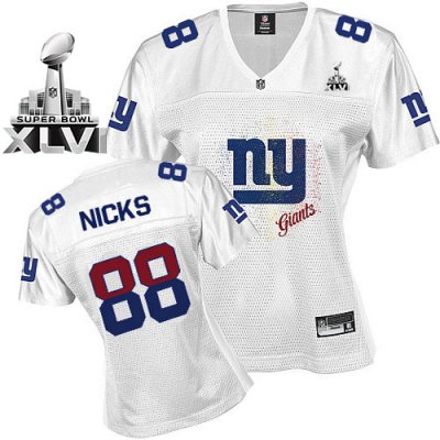 Jerseys Factory Cheap Giants #88 Hakeem Nicks White 2011 Women's