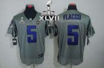 Jerseys Factory Cheap Nike Ravens #5 Joe Flacco Grey Shadow Supe