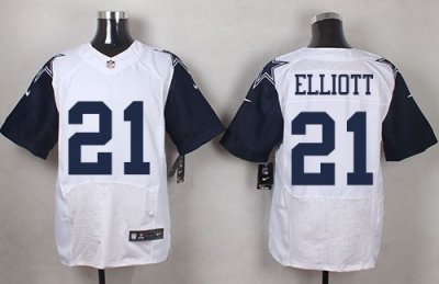 Jerseys Factory Cheap Nike Cowboys #21 Ezekiel Elliott White Men