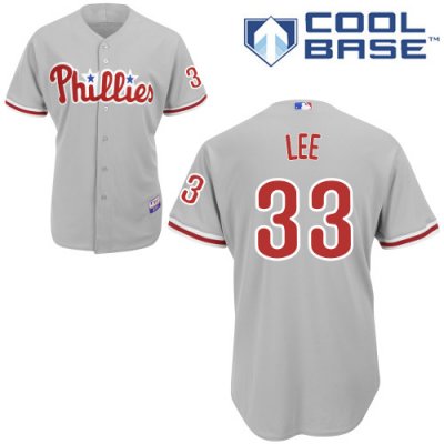 Jerseys Factory Cheap Phillies #33 Cliff Lee Grey Cool Base Embr