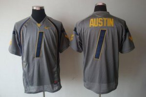 Jerseys Factory Cheap Mountaineers #1 Tavon Austin Grey Embroide