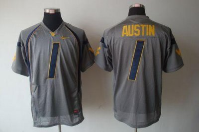Jerseys Factory Cheap Mountaineers #1 Tavon Austin Grey Embroide