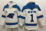 Jerseys Factory Cheap Nike Panthers #1 Cam Newton White Super Bo