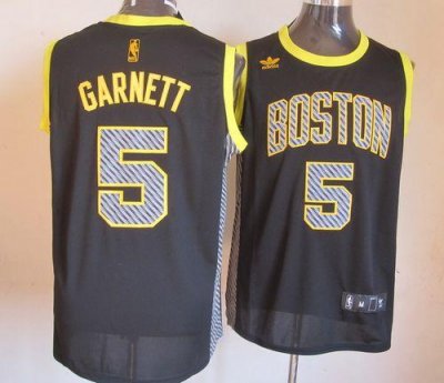 Jerseys Factory Cheap Celtics #5 Kevin Garnett Black Electricity