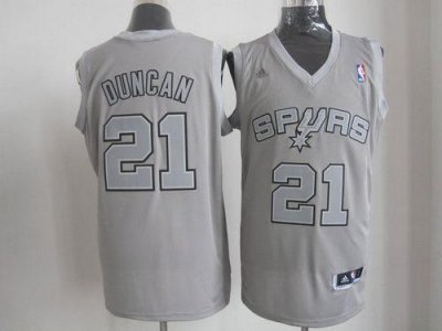 Jerseys Factory Cheap Spurs #21 Tim Duncan Grey Big Color Fashio