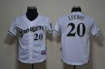 Jerseys Factory Cheap Brewers #20 Jonathan Lucroy White Cool Bas