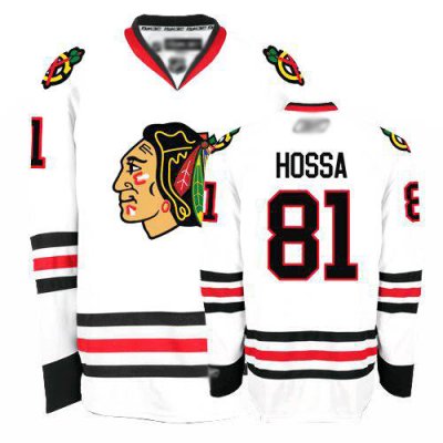Jerseys Factory Cheap Blackhawks #81 Marian Hossa Embroidered Wh