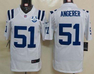 Jerseys Factory Cheap Nike Colts #51 Pat Angerer White With 30TH